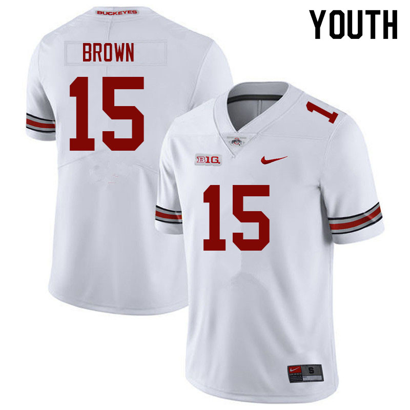 Youth #15 Devin Brown Ohio State Buckeyes College Football Jerseys Sale-White